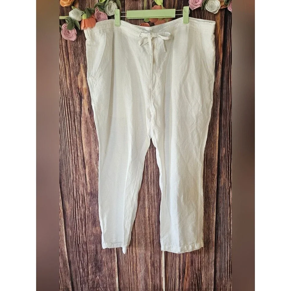 Cubavera Linen Blend Straight Fit Pants Size XXL